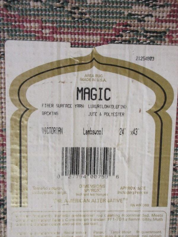 Pair - Magic Luxurilon Olefin Pile Victorian Flower Lambs Wool Pattern Scatter Rugs