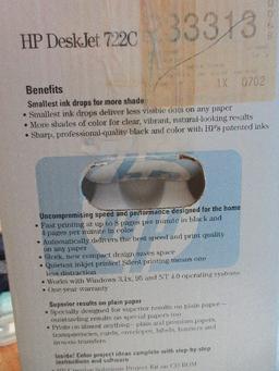 Hewlett Packard HP Deskjet 722C Color Inkjet Printer For Windows in Box