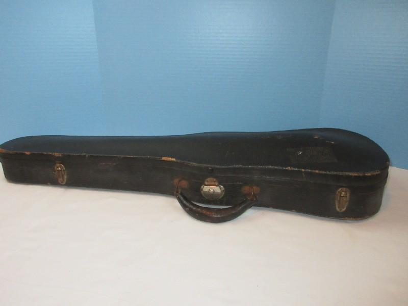 Fine Old Violin Fiddle Tiger Maple Back/Sides & Spruce Wood Top Plate w/ Bow, Strings