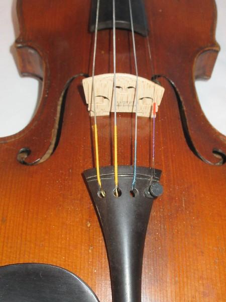Fine Old Violin Fiddle Tiger Maple Back/Sides & Spruce Wood Top Plate w/ Bow, Strings