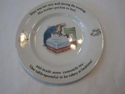 3 Piece - Set Wedgwood China Peter Rabbit Nursery Set Beatrix Pottery Design