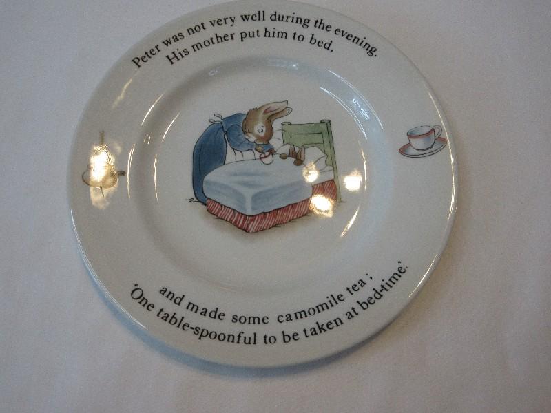 3 Piece - Set Wedgwood China Peter Rabbit Nursery Set Beatrix Pottery Design