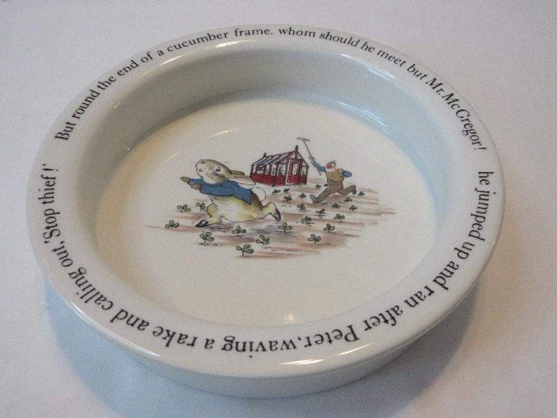3 Piece - Set Wedgwood China Peter Rabbit Nursery Set Beatrix Pottery Design
