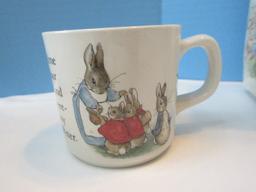 3 Piece - Set Wedgwood China Peter Rabbit Nursery Set Beatrix Pottery Design