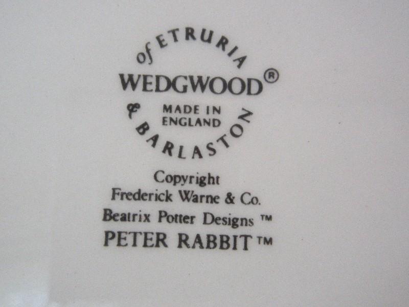 3 Piece - Set Wedgwood China Peter Rabbit Nursery Set Beatrix Pottery Design