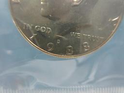 United States Mint 1988 Uncirculated Coin Set with Denver and Philadelphia Mint Mark