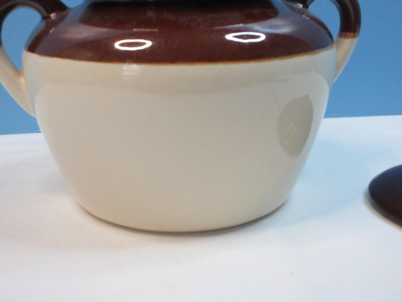 Nelson McCoy Pottery Spirit of '76 Bean Pot Crock with American Eagle and Flags