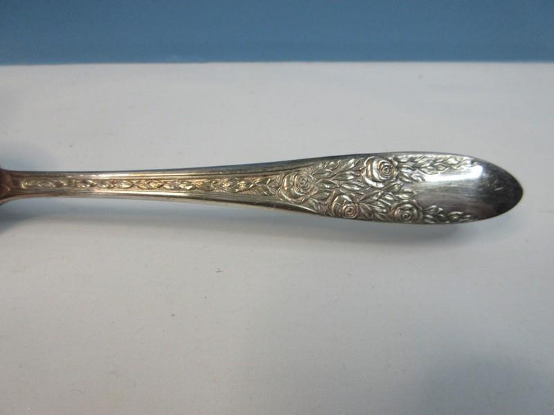 46 pcs. Vintage National Silver co. A-1 Silverplate Flatware Rose and Leaf Pattern