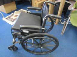 Pro Basics Black Manual Collapsible Wheel Chair w/ 2 Cushions