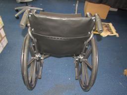 Pro Basics Black Manual Collapsible Wheel Chair w/ 2 Cushions
