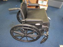 Pro Basics Black Manual Collapsible Wheel Chair w/ 2 Cushions