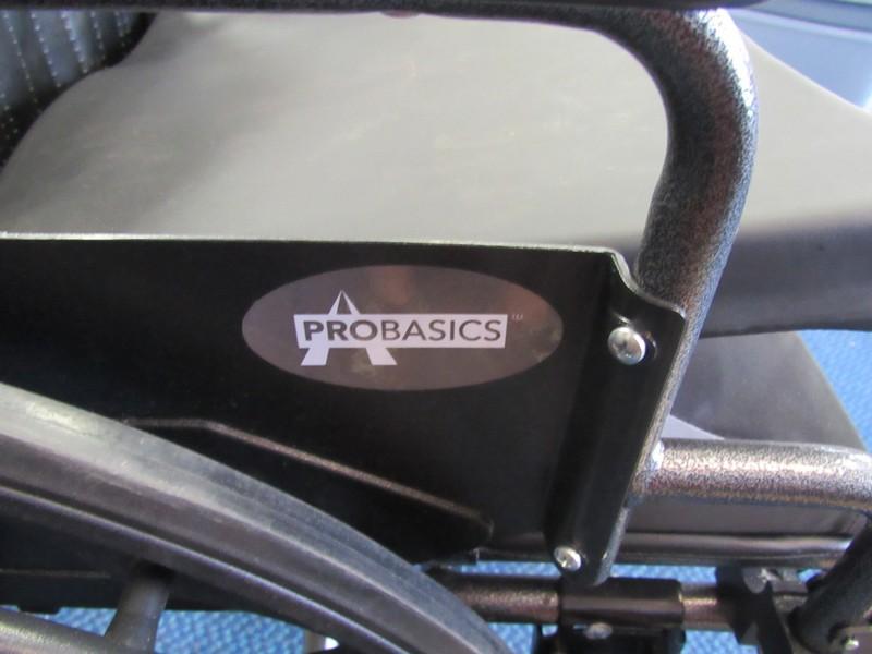 Pro Basics Black Manual Collapsible Wheel Chair w/ 2 Cushions