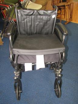 Pro Basics Black Manual Collapsible Wheel Chair w/ 2 Cushions