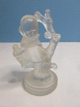 M.I. Hummel Goebel Crystal Collection Figurines 3 3/4" Visiting, 3 1/2" Meditation,