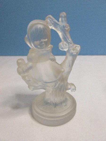 M.I. Hummel Goebel Crystal Collection Figurines 3 3/4" Visiting, 3 1/2" Meditation,