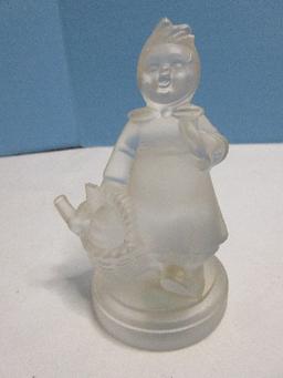 M.I. Hummel Goebel Crystal Collection Figurines 3 3/4" Visiting, 3 1/2" Meditation,