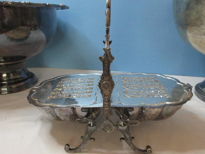 Group Misc. Silverplate Stem Goblets, Wine, Champagne, Nickel Silverplate Grapevine Relief