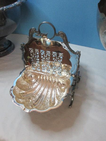 Group Misc. Silverplate Stem Goblets, Wine, Champagne, Nickel Silverplate Grapevine Relief