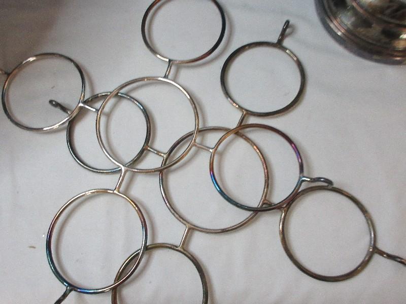 Group Misc. Silverplate Stem Goblets, Wine, Champagne, Nickel Silverplate Grapevine Relief