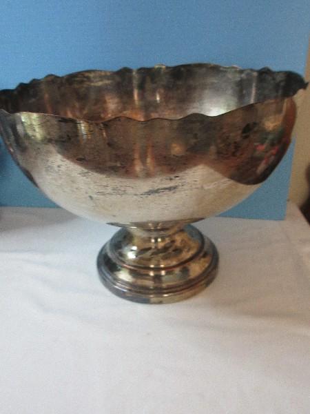 Group Misc. Silverplate Stem Goblets, Wine, Champagne, Nickel Silverplate Grapevine Relief