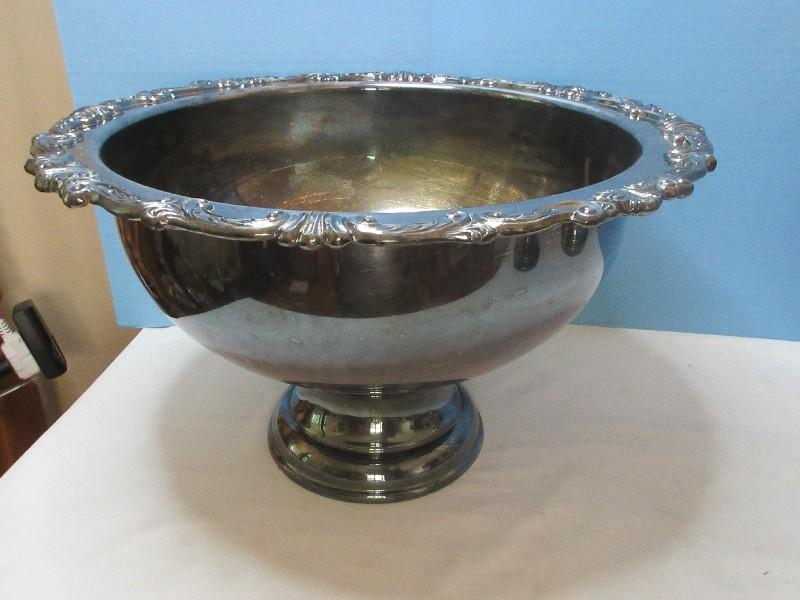 Group Misc. Silverplate Stem Goblets, Wine, Champagne, Nickel Silverplate Grapevine Relief