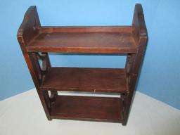 Depression Era Pine Wall Decor Etagere 3 Tier Display Shelf