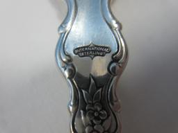 4 pc. International Sterling Silver Du Barry Pattern Flatware Heavy Repousse Floral and Scroll