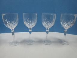 Set 4 Waterford Crystal Marquis Collection Brookside Pattern 8 5/8" All Purpose Wine Stemware