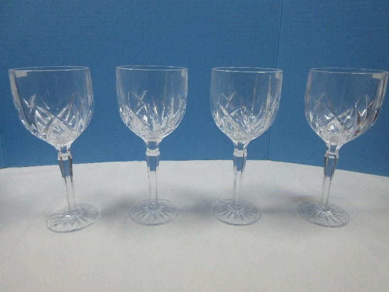 Set 4 Waterford Crystal Marquis Collection Brookside Pattern 8 5/8" All Purpose Wine Stemware
