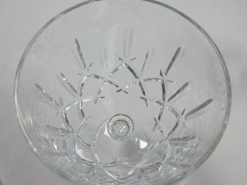 Set of 4 Signed Gorham Crystal Lady Anne Pattern 6 7'8" Wine Glasses w/Multisided Stems