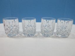 Set of 4 Gorham Crystal Lady Anne Signature Pattern 4" Double Old Fashioned Tumblers