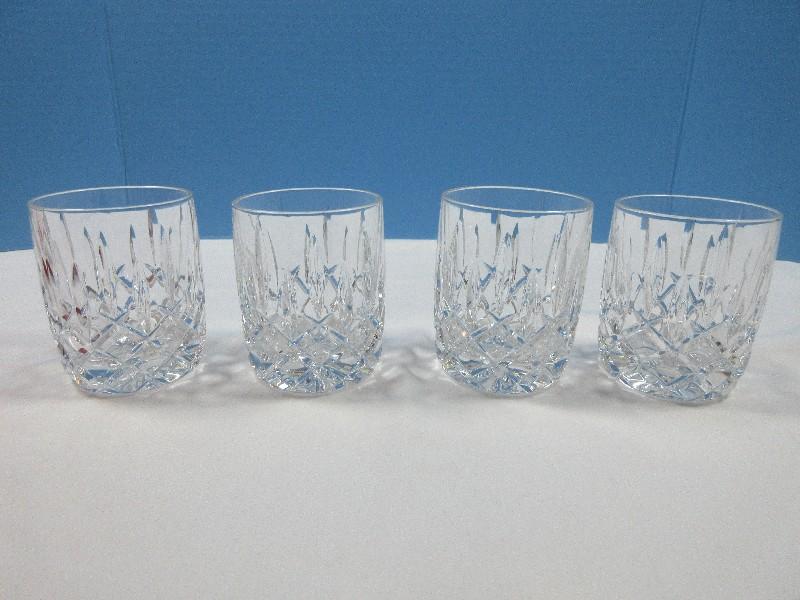 Set of 4 Gorham Crystal Lady Anne Signature Pattern 4" Double Old Fashioned Tumblers
