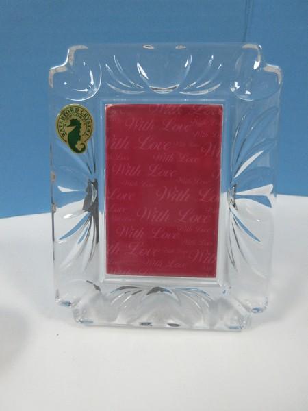 Waterford Crystal Enrollment Oval Box 2 pc. And "With Love" 2" x 3" Picture Frame