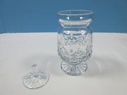 Waterford Crystal Lismore Pattern Jam/Jelly and Lid 5 3/4" Footed Jar with Tall Knob