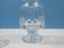 Waterford Crystal Lismore Pattern Jam/Jelly and Lid 5 3/4" Footed Jar with Tall Knob