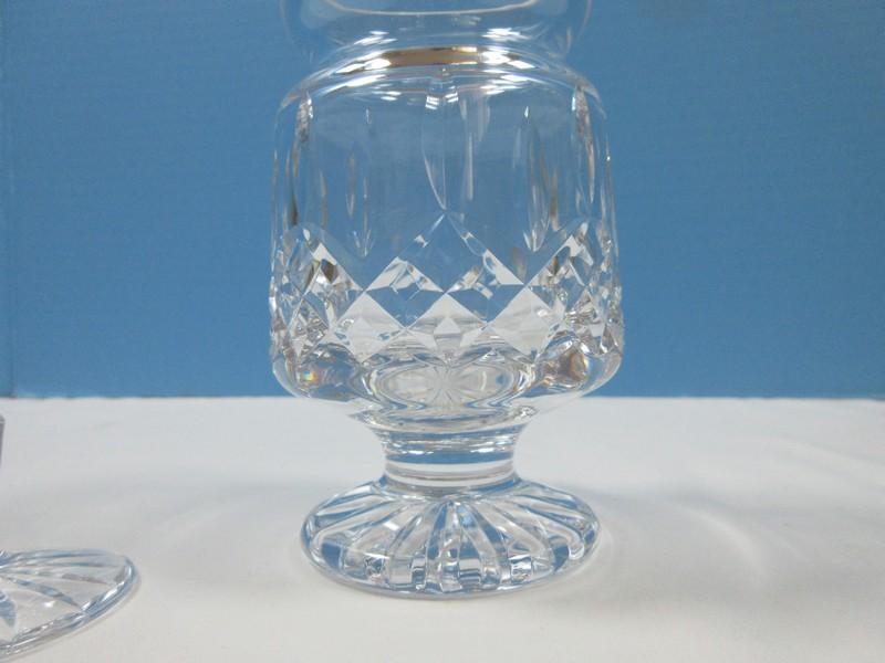 Waterford Crystal Lismore Pattern Jam/Jelly and Lid 5 3/4" Footed Jar with Tall Knob