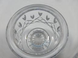 Waterford Crystal Lismore Pattern Jam/Jelly and Lid 5 3/4" Footed Jar with Tall Knob