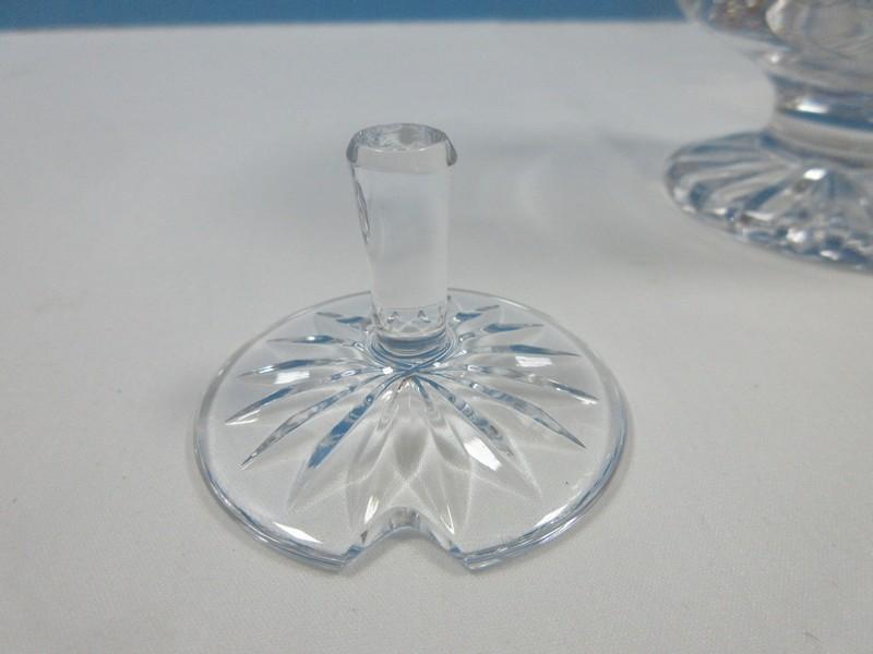 Waterford Crystal Lismore Pattern Jam/Jelly and Lid 5 3/4" Footed Jar with Tall Knob