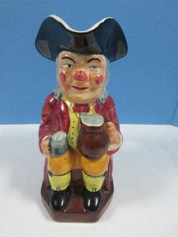 2 Collectors Figural Toby Jug Pitchers 7 1/2" Old English Man 2/ Pitcher and Stein