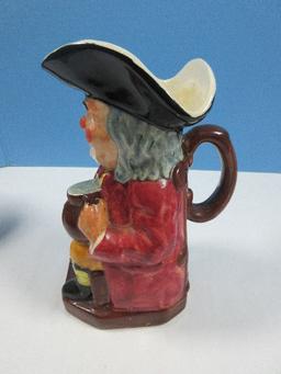 2 Collectors Figural Toby Jug Pitchers 7 1/2" Old English Man 2/ Pitcher and Stein