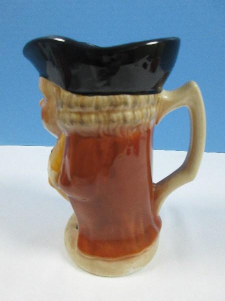 2 Collectors Figural Toby Jug Pitchers 7 1/2" Old English Man 2/ Pitcher and Stein