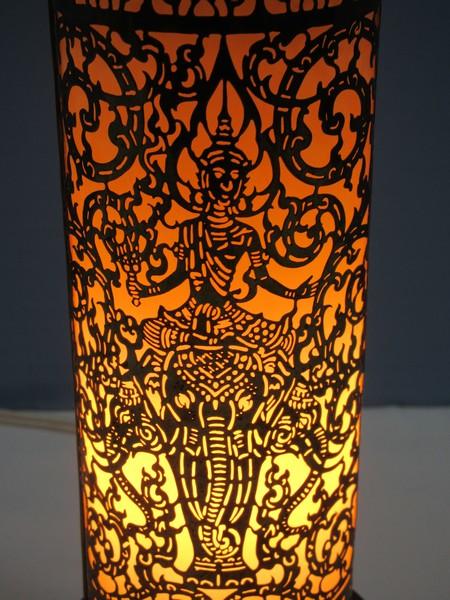 9" Unique Filigree Buddha Riding Elephant Intricately Design Cylinder Sleeve Over Brass Footed