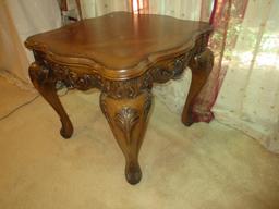 Stunning Heavily Carved End Table French Baroque Style