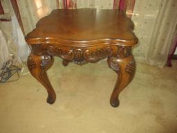 Stunning Heavily Carved End Table French Baroque Style