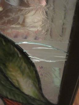 Tiffany Style Elegant Classic Victorian Era Design Tri-Fold Panel Fireplace Screen Frosted
