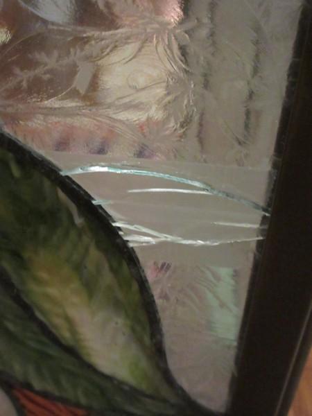 Tiffany Style Elegant Classic Victorian Era Design Tri-Fold Panel Fireplace Screen Frosted