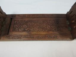 Ornate Carved Sliding Bookends Figural Elephants Adjustable Size (6" H)