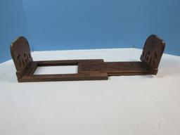 Ornate Carved Sliding Bookends Figural Elephants Adjustable Size (6" H)