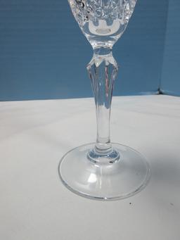 Set of 4 Cristal DeFlandre 24% Lead Crystal Salzburg Cut Pattern Fluted Champagne Glasses 8"