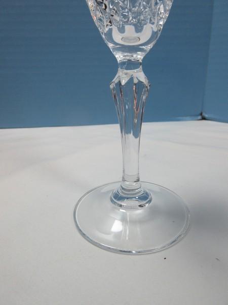 Set of 4 Cristal DeFlandre 24% Lead Crystal Salzburg Cut Pattern Fluted Champagne Glasses 8"